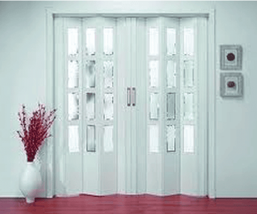 Puerta plegable blanca