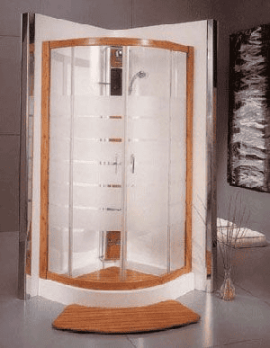 Mamparas de baño en tono madera